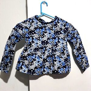 Navy Ditsy Floral Peplum Top Janie and Jack size 6 : Box L04: